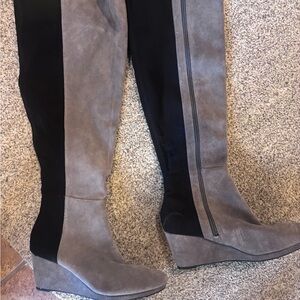 Vince Camuto Over the Knee Boots in Gray and Black